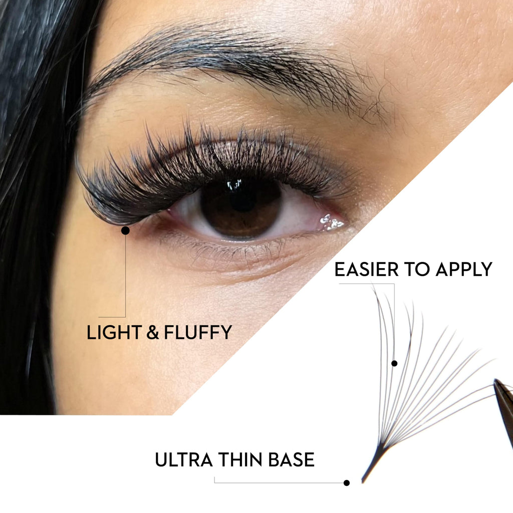 One V Salon Pro 14D Ultra-Speed Promade Fans | 1000 Premade Mega Volume Lash Fans | C Curl | 0.05mm | 9–15mm Mixed Lengths