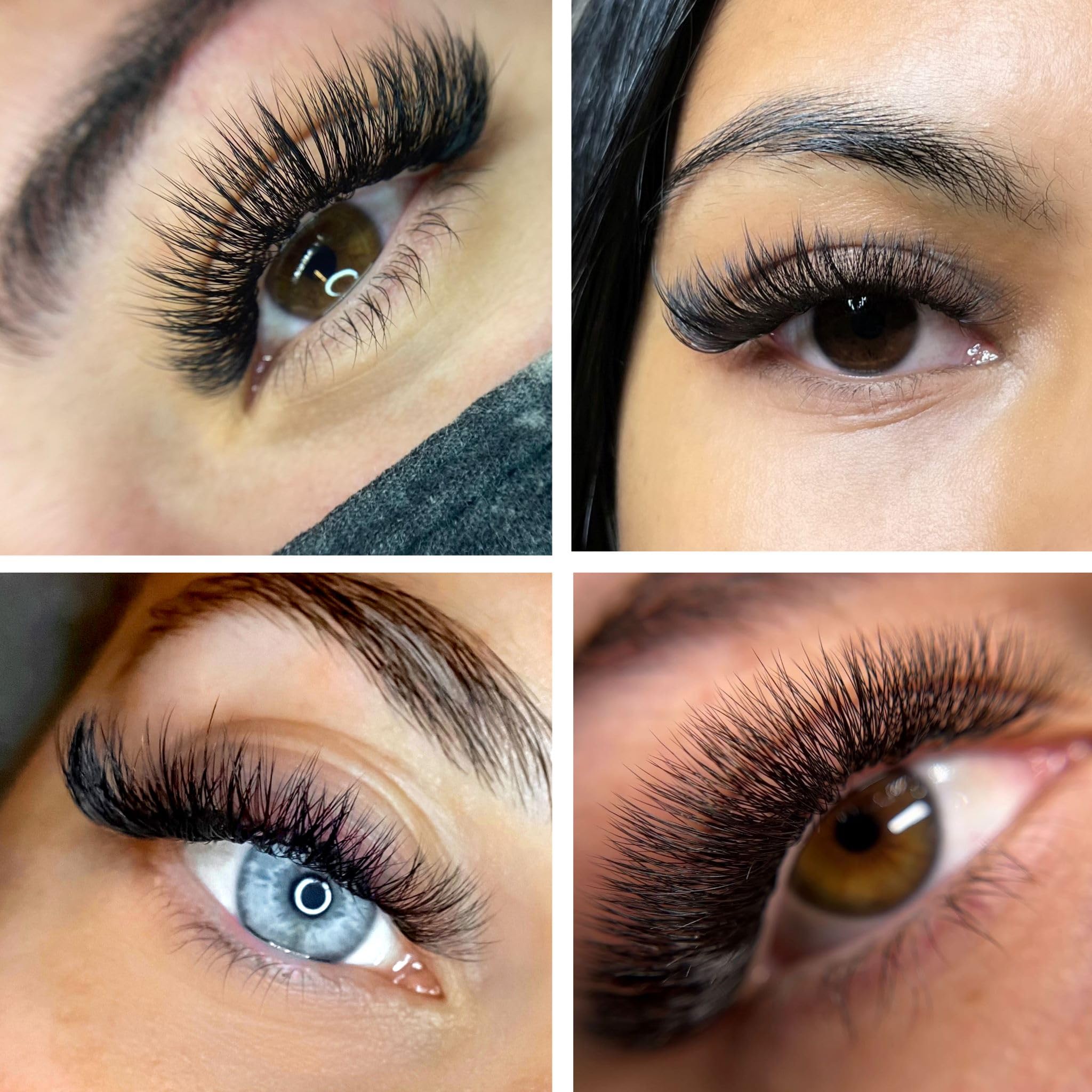One V Salon Premade Fans Lash Extensions — 384 Fans, 10D-16D, D Curl, 0.07mm