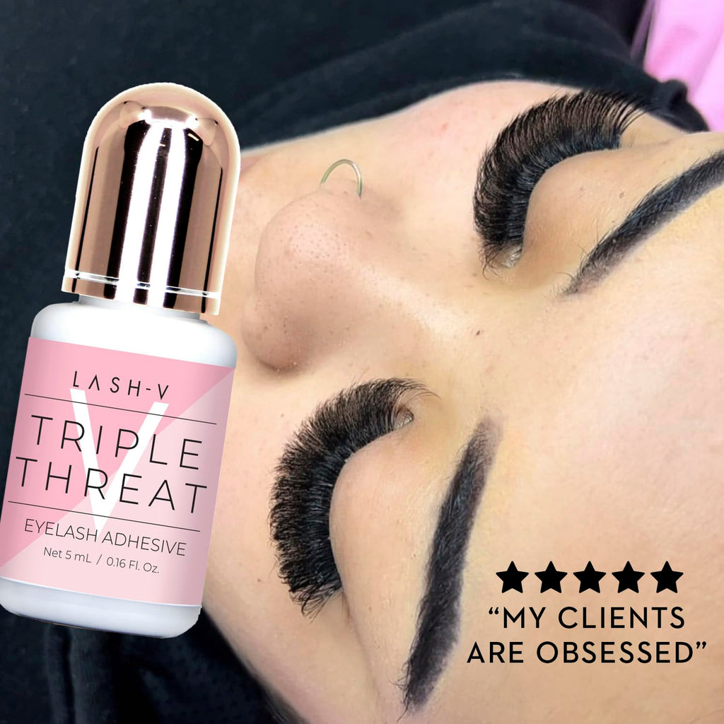One V Salon Strong Triple Threat Lash Glue – 0.17 oz / 5 ml | 0.5s Dry, 7+ Weeks Retention