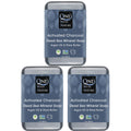 One With Nature Activated Charcoal Soap 7oz 3-Pack – Detoxifying Charcoal Soap Bar with Dead Sea Salt for Face & Body, for Men & Women