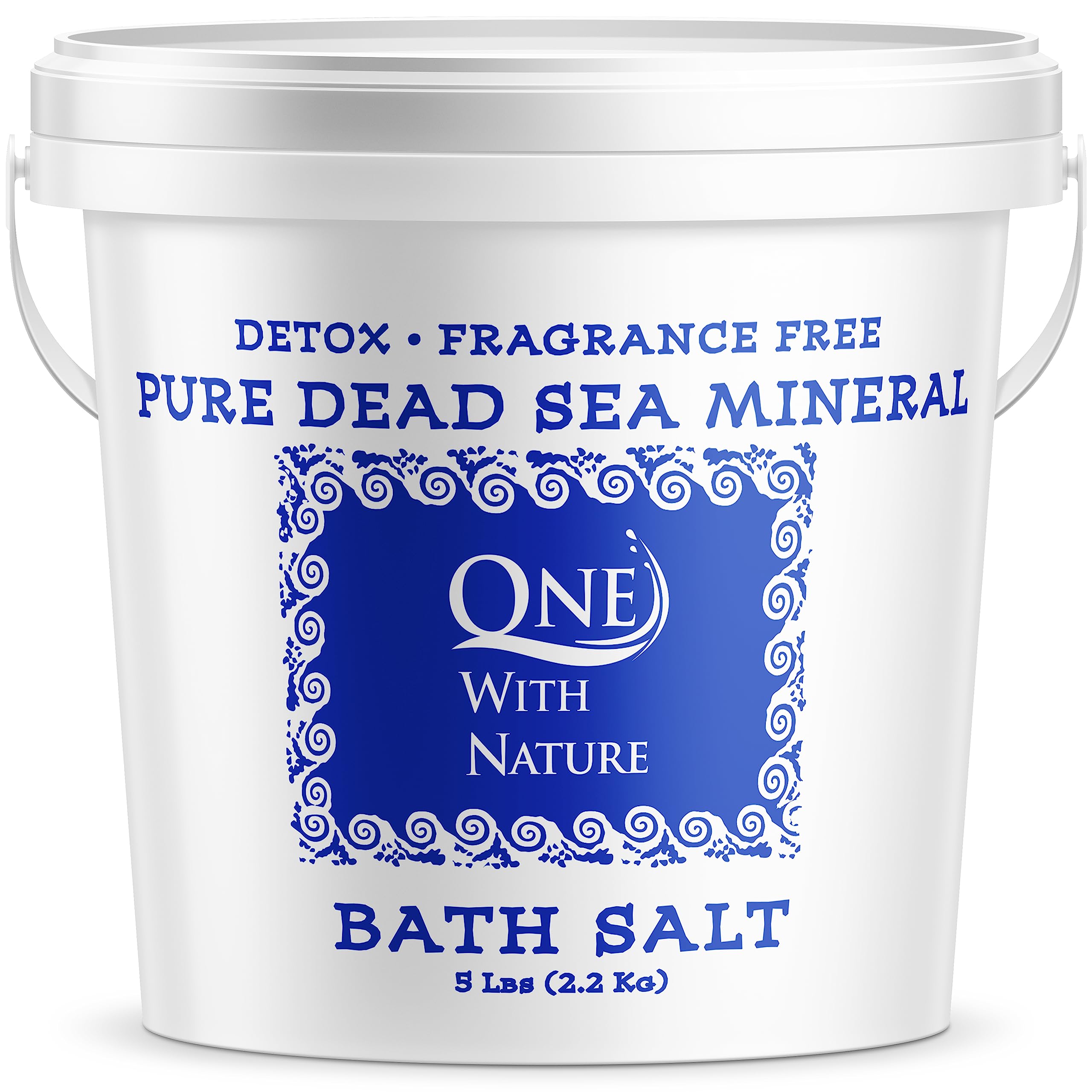 One With Nature 100% Pure Dead Sea Salt for Bath – 5lb Unscented | Mineral-Rich, Exfoliating