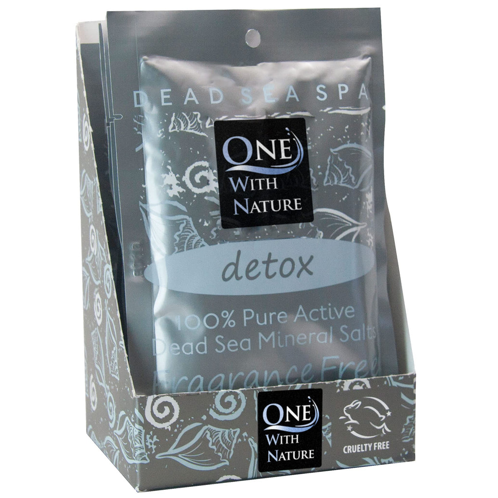 One With Nature 100% Pure Dead Sea Salt Bath – Fragrance Free, 6Pack (2.5oz each) | 21 Minerals