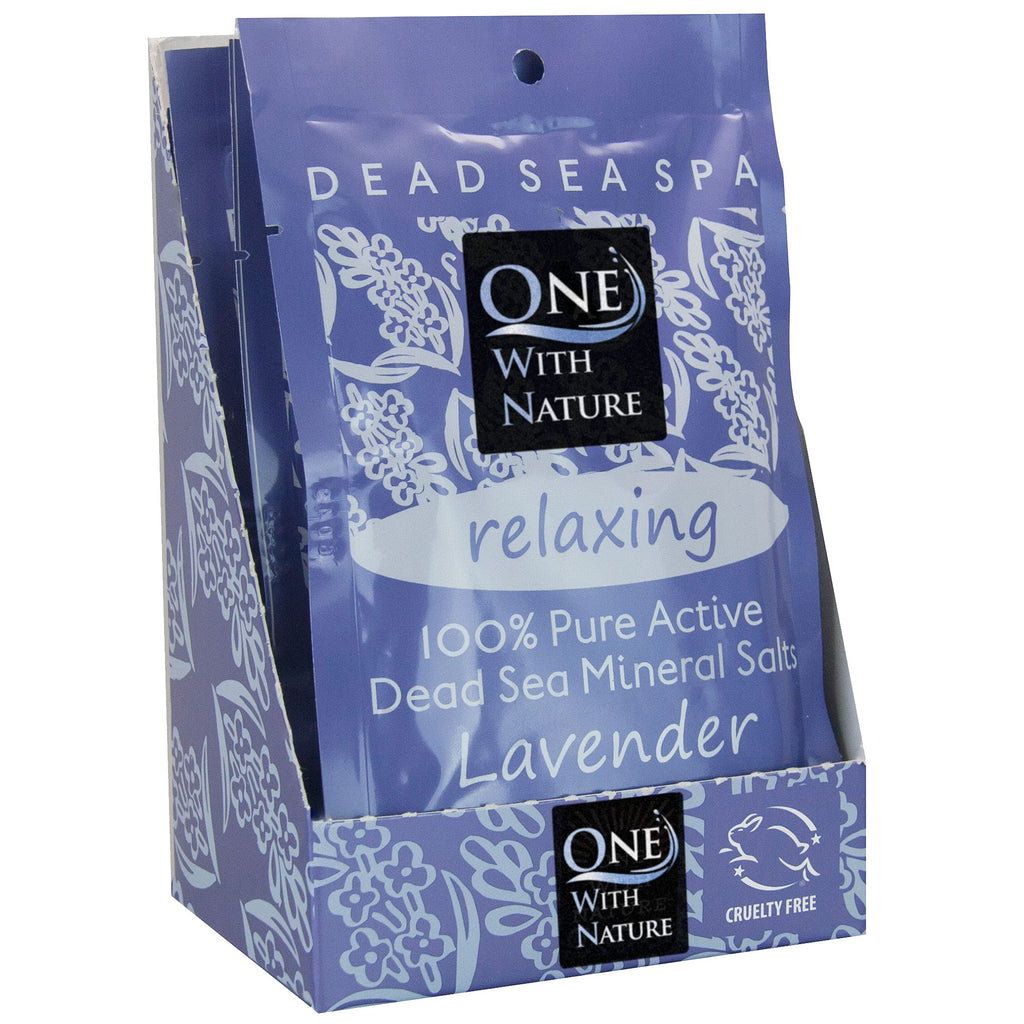One With Nature Dead Sea Salt Lavender Bath 2.5oz 6-Pack | Mineral-Rich Skin Nourishment