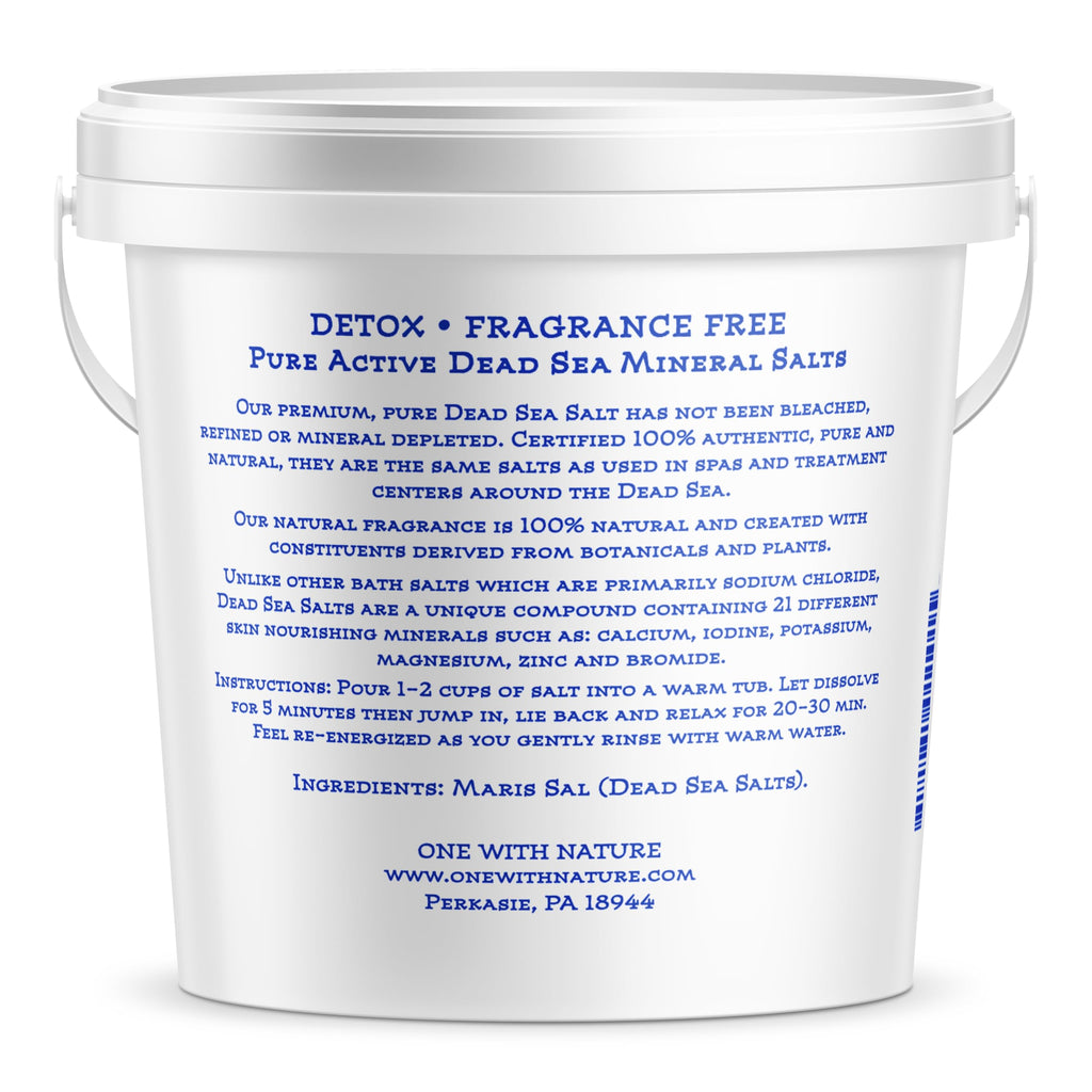One With Nature 100% Pure Dead Sea Salt for Bath – 5lb Unscented | Mineral-Rich, Exfoliating