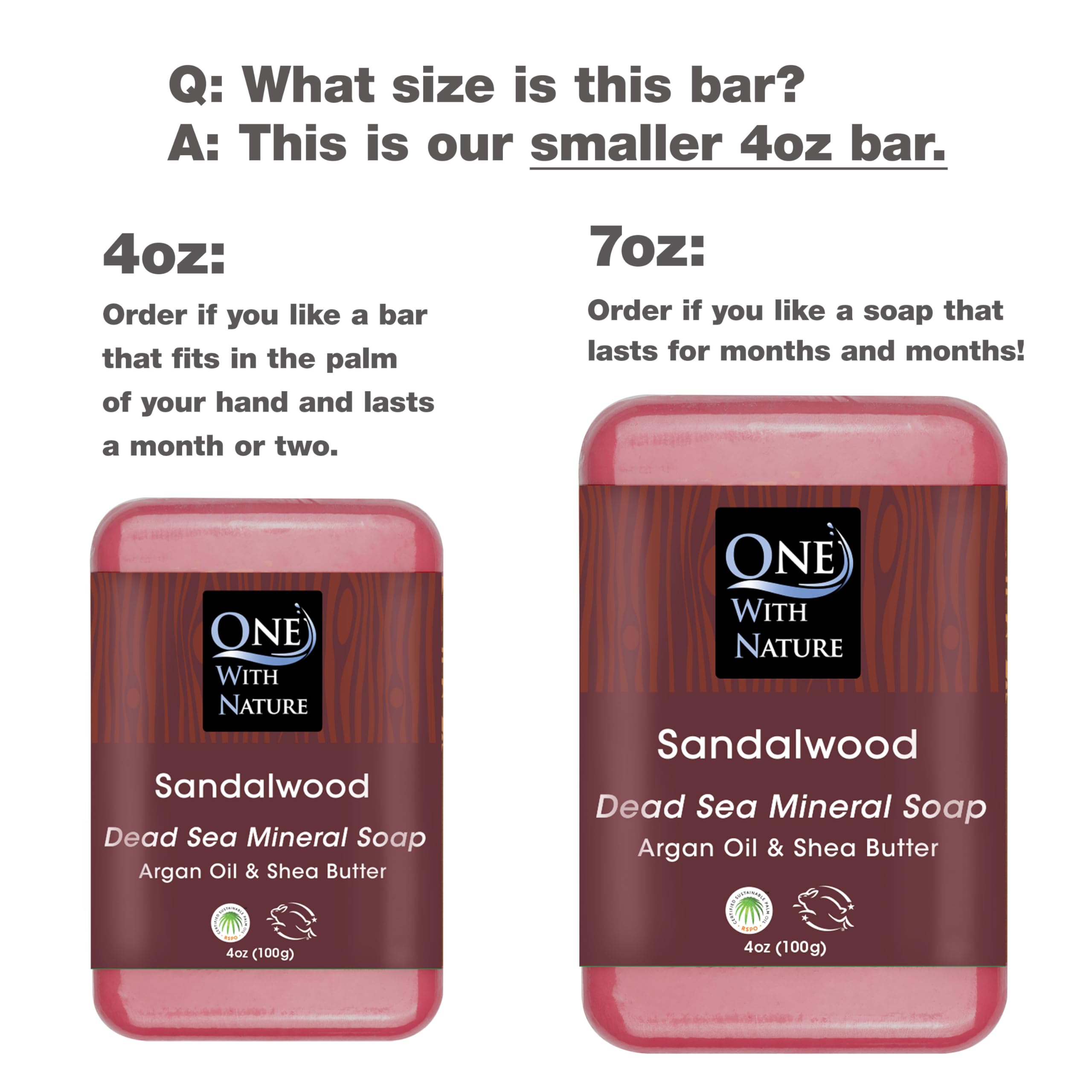 One With Nature Dead Sea Salt Sandalwood Soap 4oz 3-Pack – Purifying & Exfoliating Bar