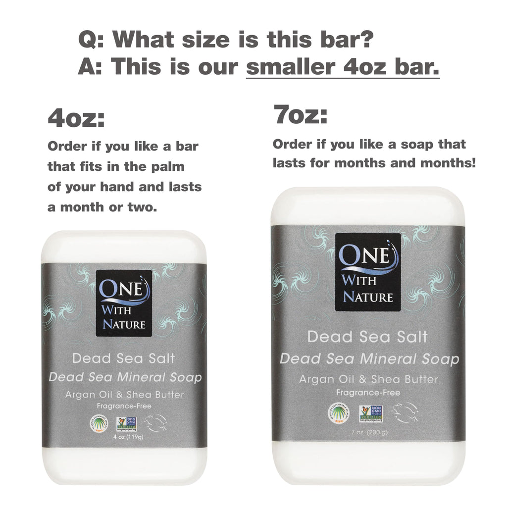 One With Nature Dead Sea Salt Soap 4oz 3-Pack – Purifying, Unscented