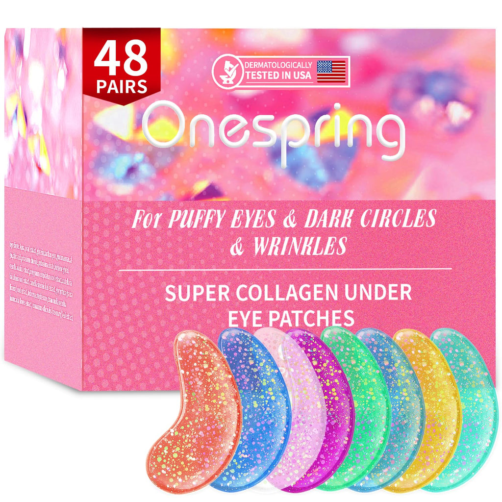 Onespring Eye Masks (48 Pairs) – Undereye Patches for Puffiness, Dark Circles, Wrinkles
