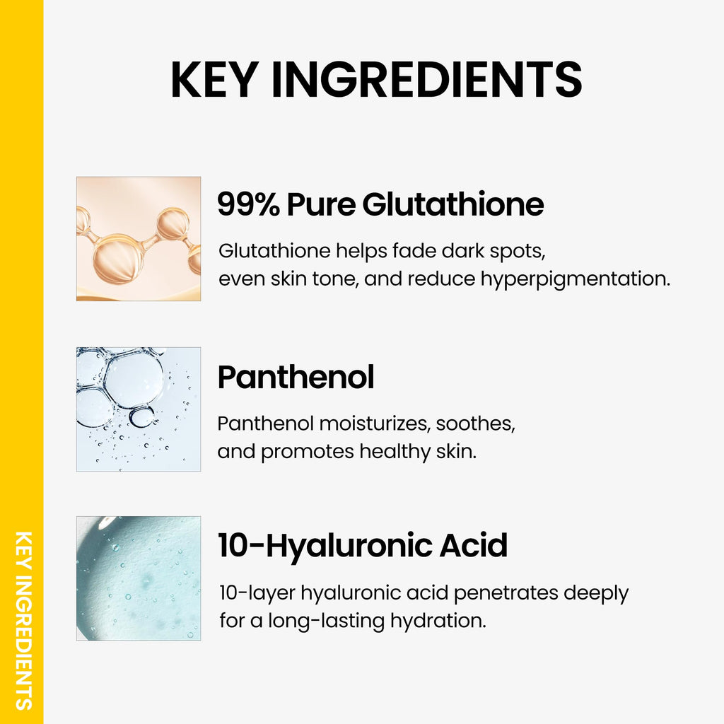 ONGREDIENTS Skin Barrier Glow Serum — 99% Pure Glutathione, Panthenol & Hyaluronic Acid