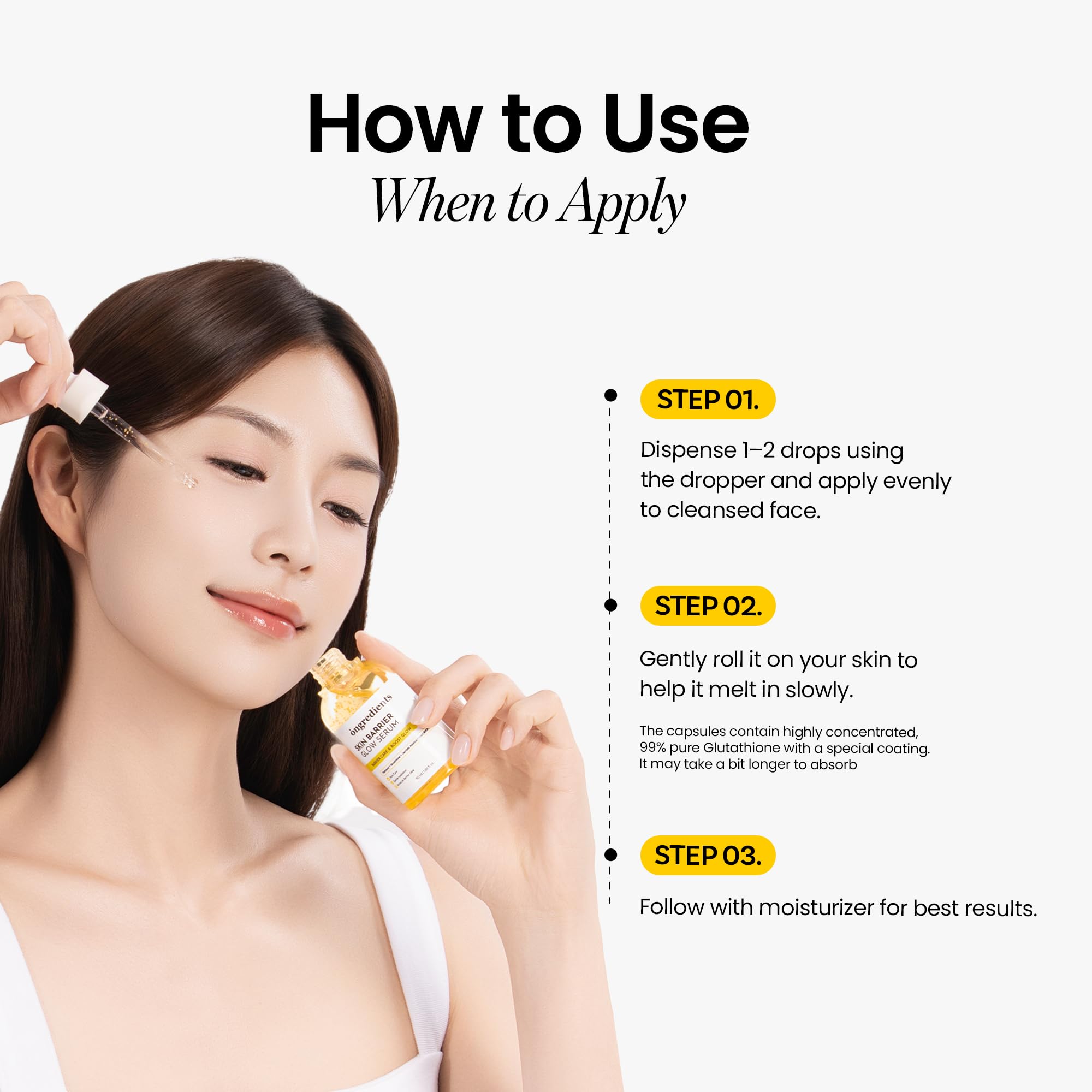 ONGREDIENTS Skin Barrier Glow Serum — 99% Pure Glutathione, Panthenol & Hyaluronic Acid