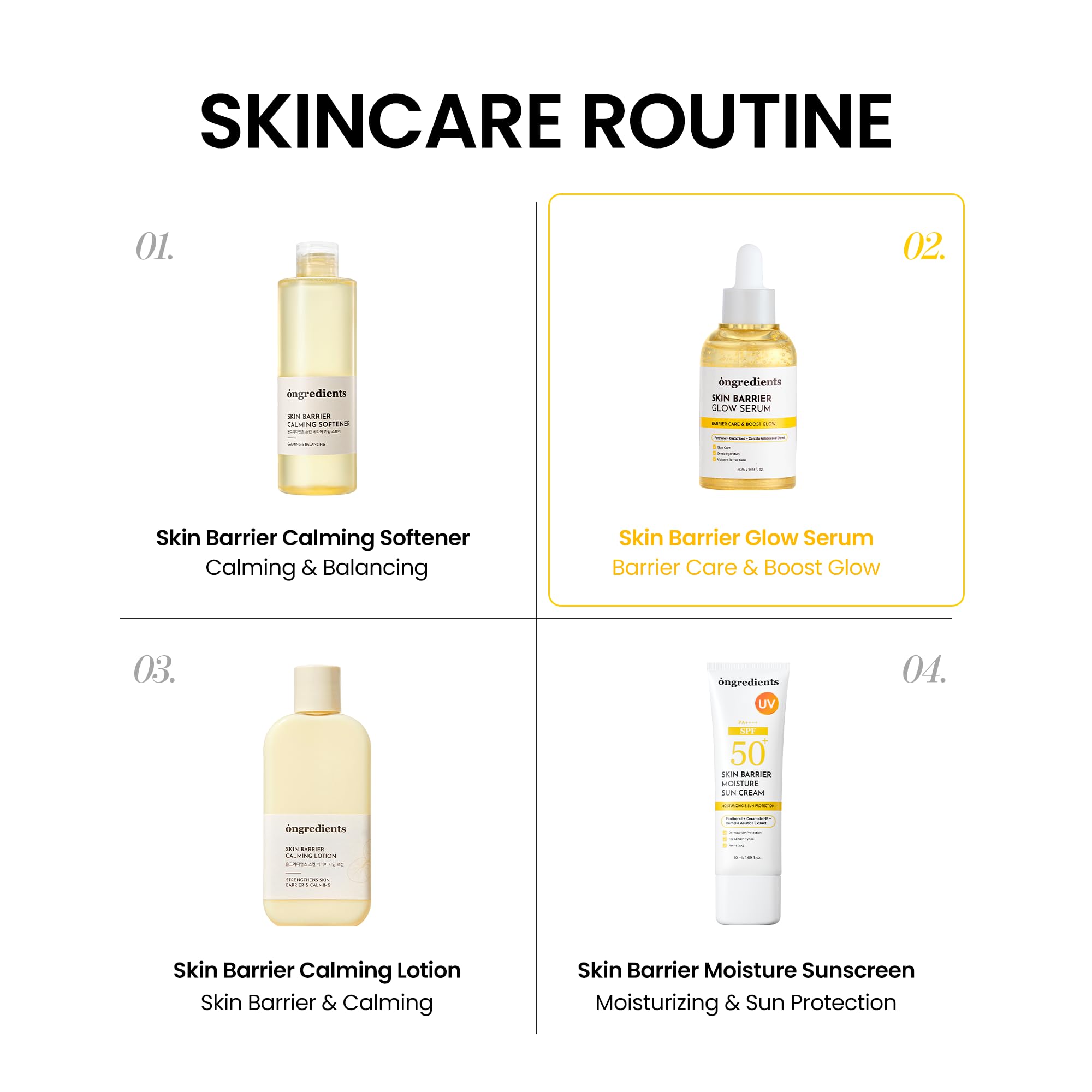 ONGREDIENTS Skin Barrier Glow Serum — 99% Pure Glutathione, Panthenol & Hyaluronic Acid
