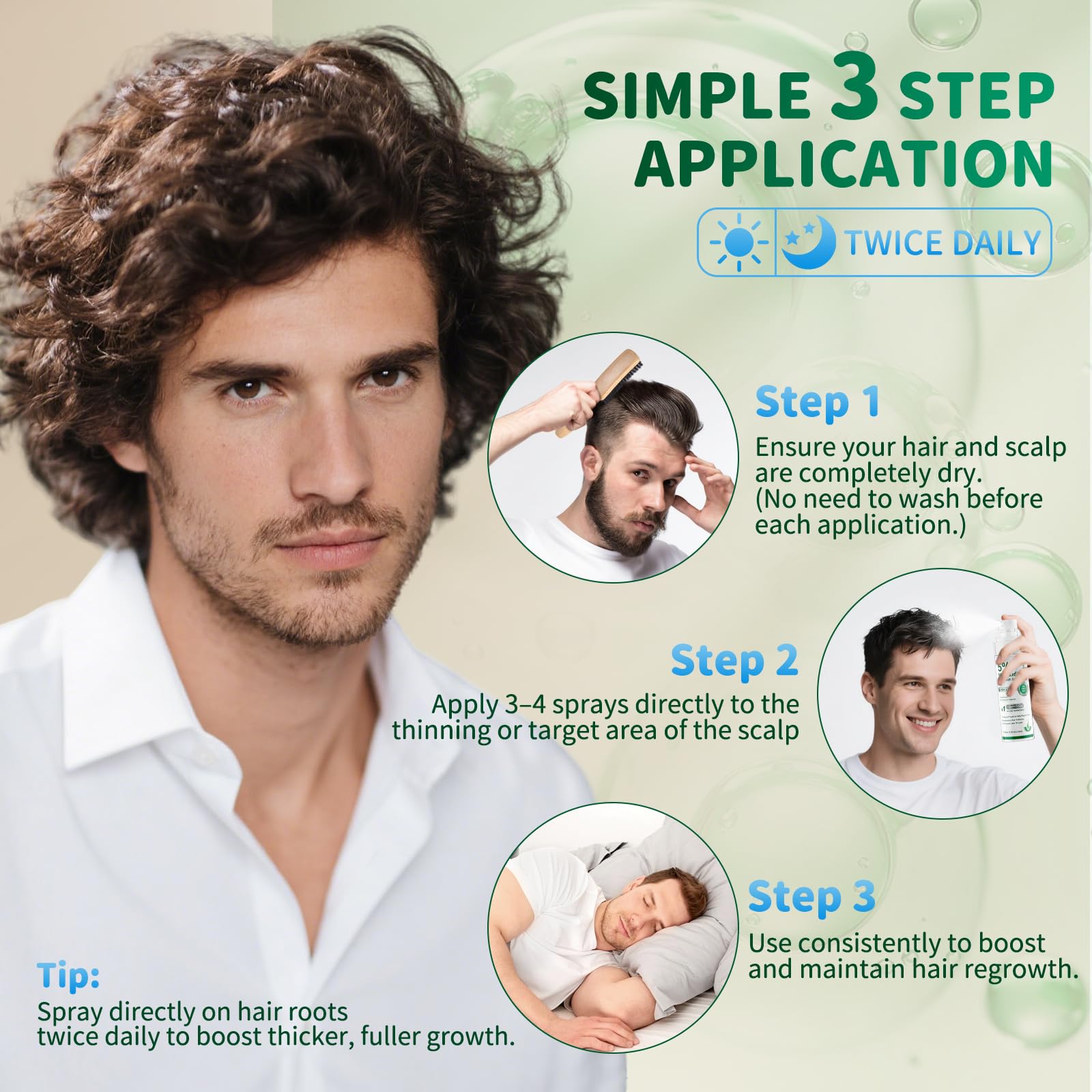 ONIADBA 5% Minoxidil Spray for Hair Growth – 4 Pack (8.12 oz each)