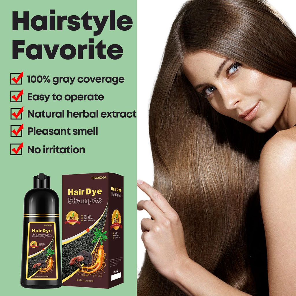 Onilyua Hair Dye Shampoo 3 in 1 Cherry Brown – Gentle, Long-Lasting Color (16.9 oz)