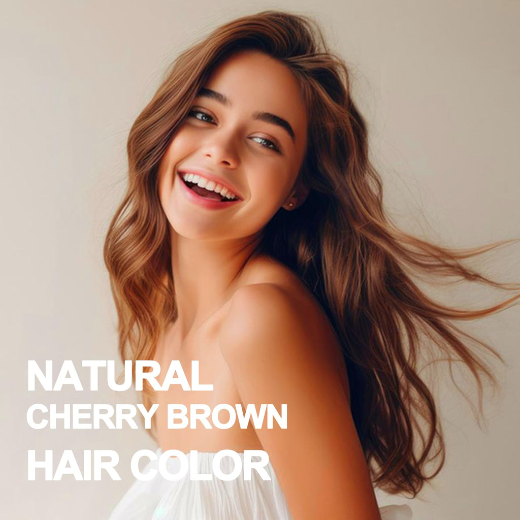 Onilyua Hair Dye Shampoo 3 in 1 Cherry Brown – Gentle, Long-Lasting Color (16.9 oz)