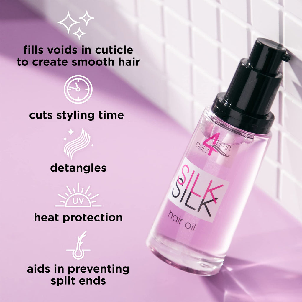 ONLY4HAIR Silk Hair Oil – Anti-Frizz, Shine & Heat Protection for All Hair Types