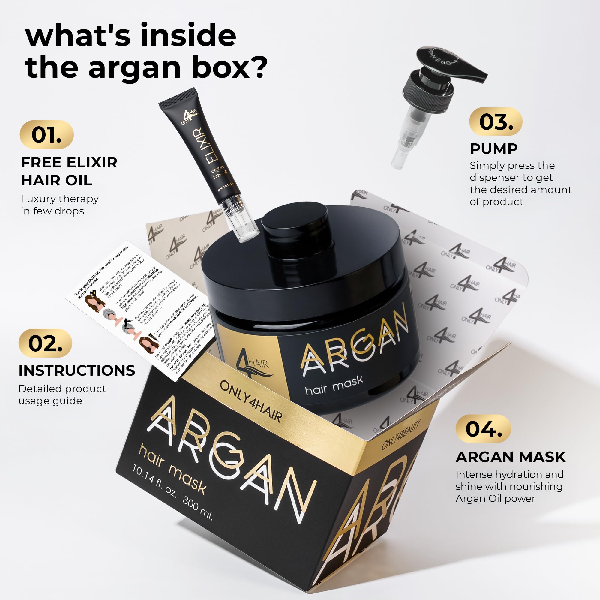 ONLY4HAIR Argan Oil Hair Repair Mask – Deep Conditioning for Damaged Hair