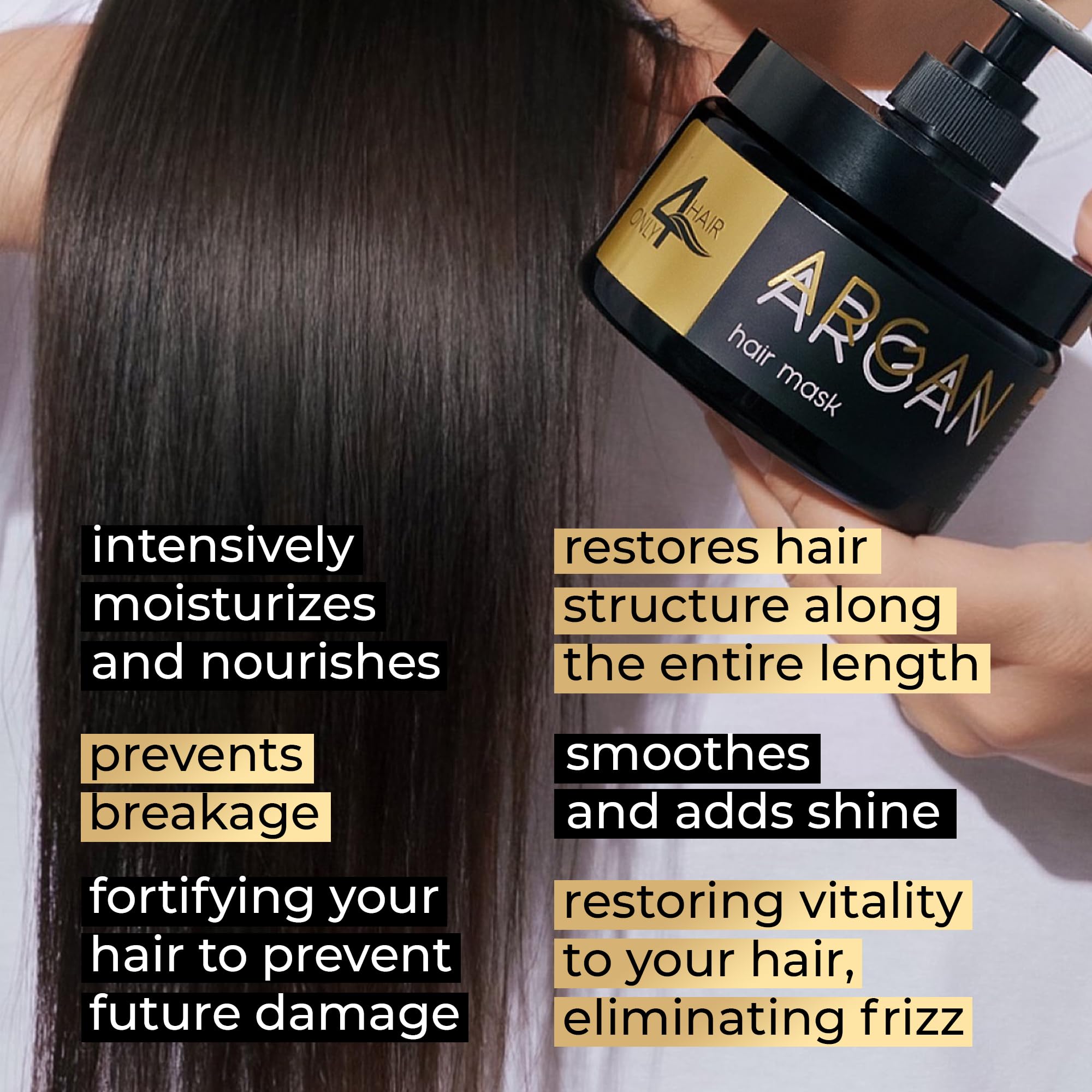 ONLY4HAIR Argan Oil Hair Repair Mask – Deep Conditioning for Damaged Hair