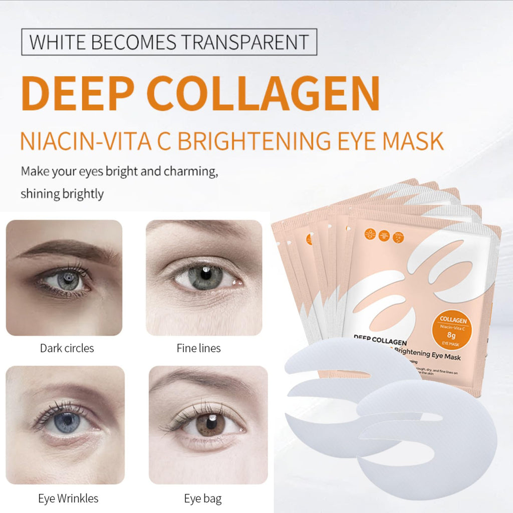 ONMYLOVIN 5 Pairs Deep Collagen Eye Patches – E-Shape Korean Eye Mask for Dark Circles, Hydrating & Firming