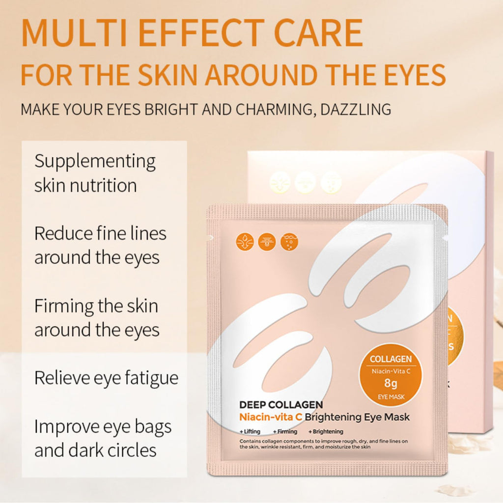 ONMYLOVIN 5 Pairs Deep Collagen Eye Patches – E-Shape Korean Eye Mask for Dark Circles, Hydrating & Firming