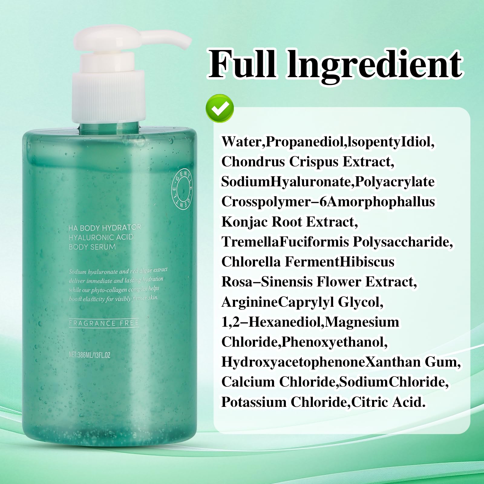 ONRSV Body Hydrator Hyaluronic Acid Serum — Deep Moisture, Fragrance-Free, 386ml