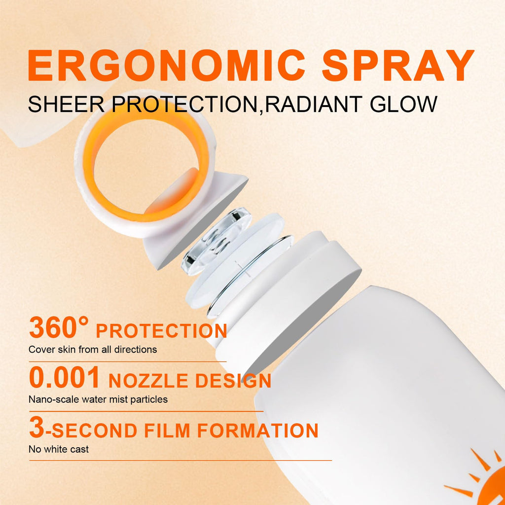 ONSART Mineral Sunscreen Spray SPF 50 – 360° Mist, Lightweight & Travel-Ready 150 ml