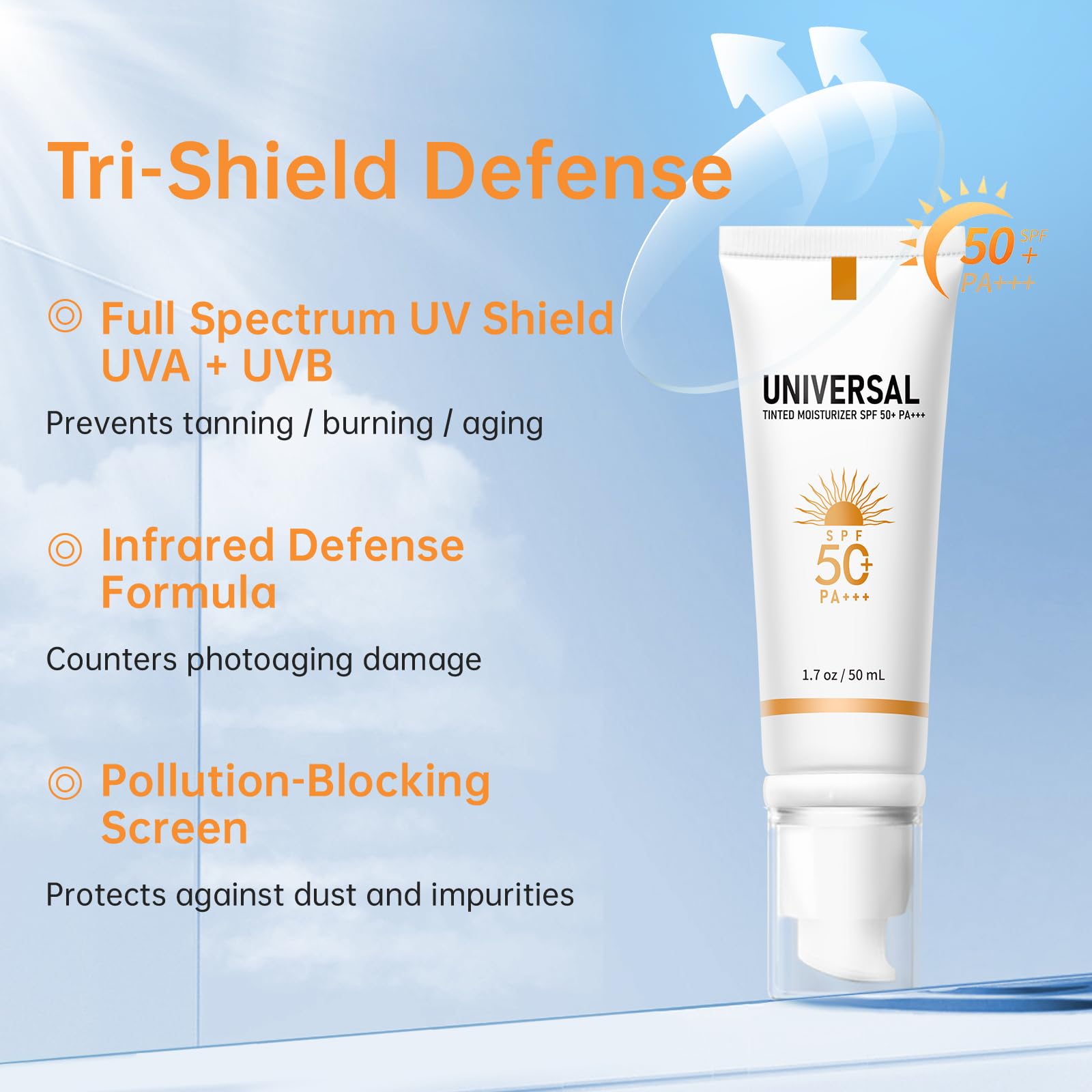 ONSART Tinted Sunscreen for Face SPF 50 — Mineral, Oil-Free, No White Cast