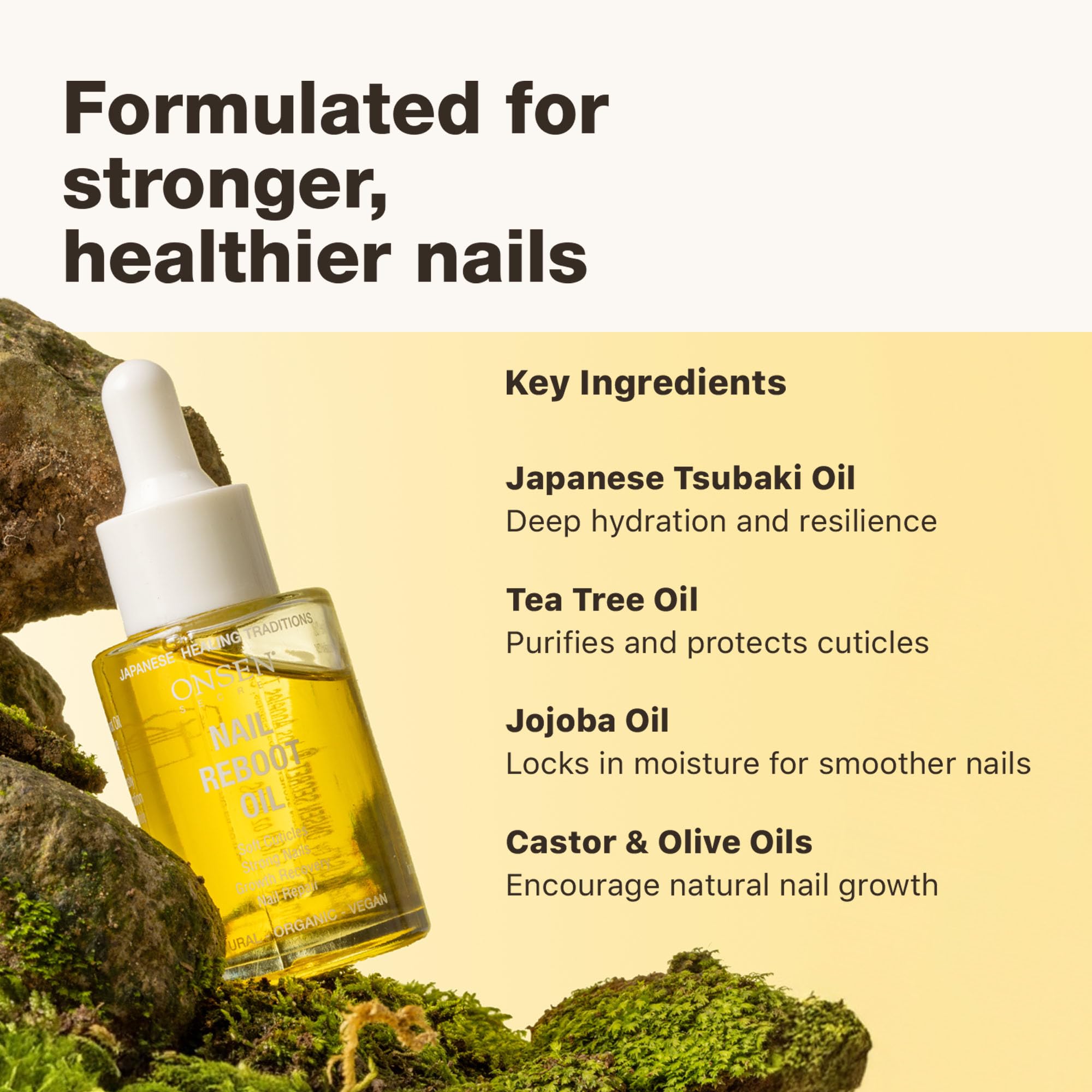 Onsen Secret Nail & Cuticle Repair Oil (2x35ml) – Dry Oil Formula with Tsubaki, Tea Tree & Jojoba – Vegan & Natural