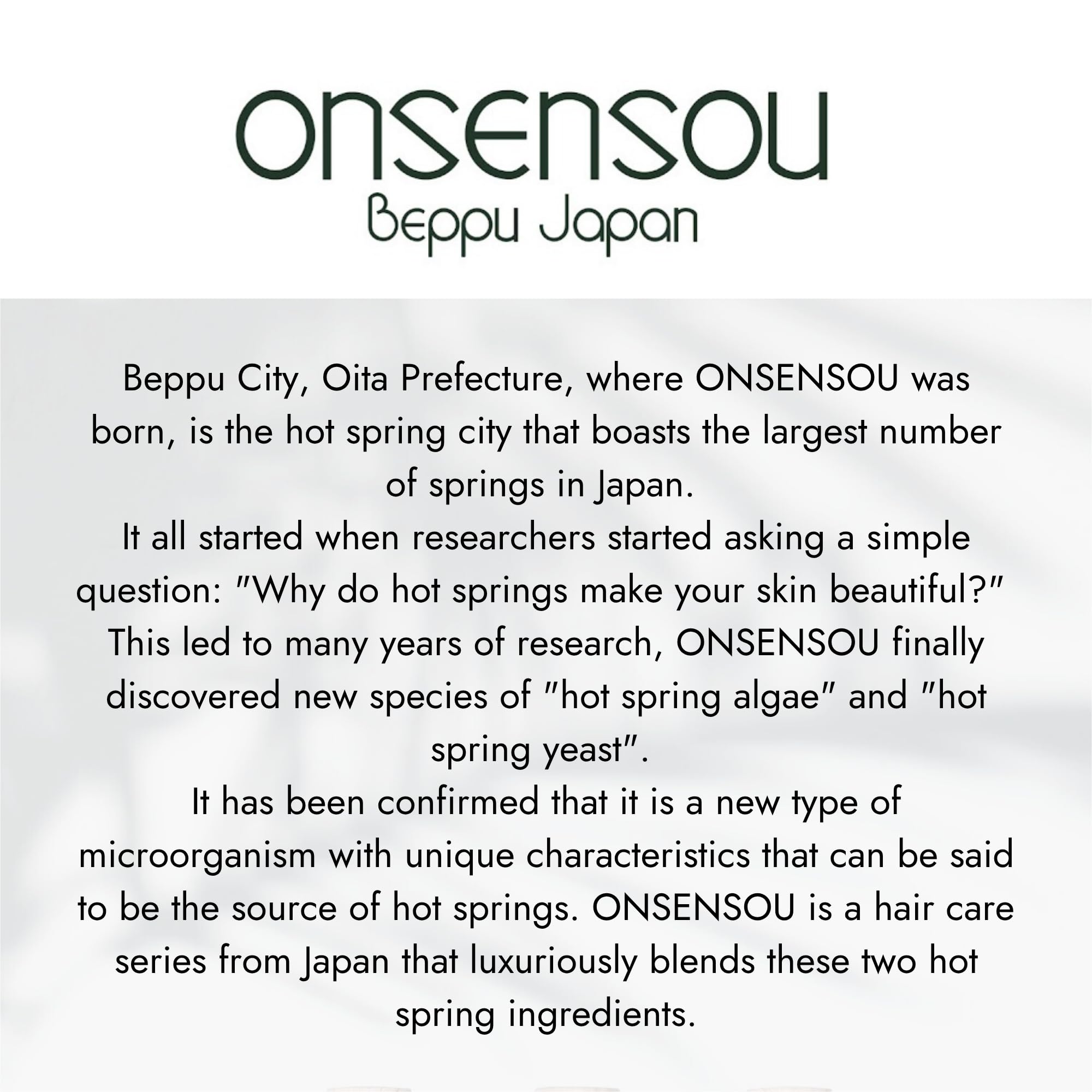 ONSENSOU Dry Itchy Scalp Shampoo – Japanese Hot Spring Yeast & Green Algae, Hydrating Daily Shampoo 10.1 fl oz
