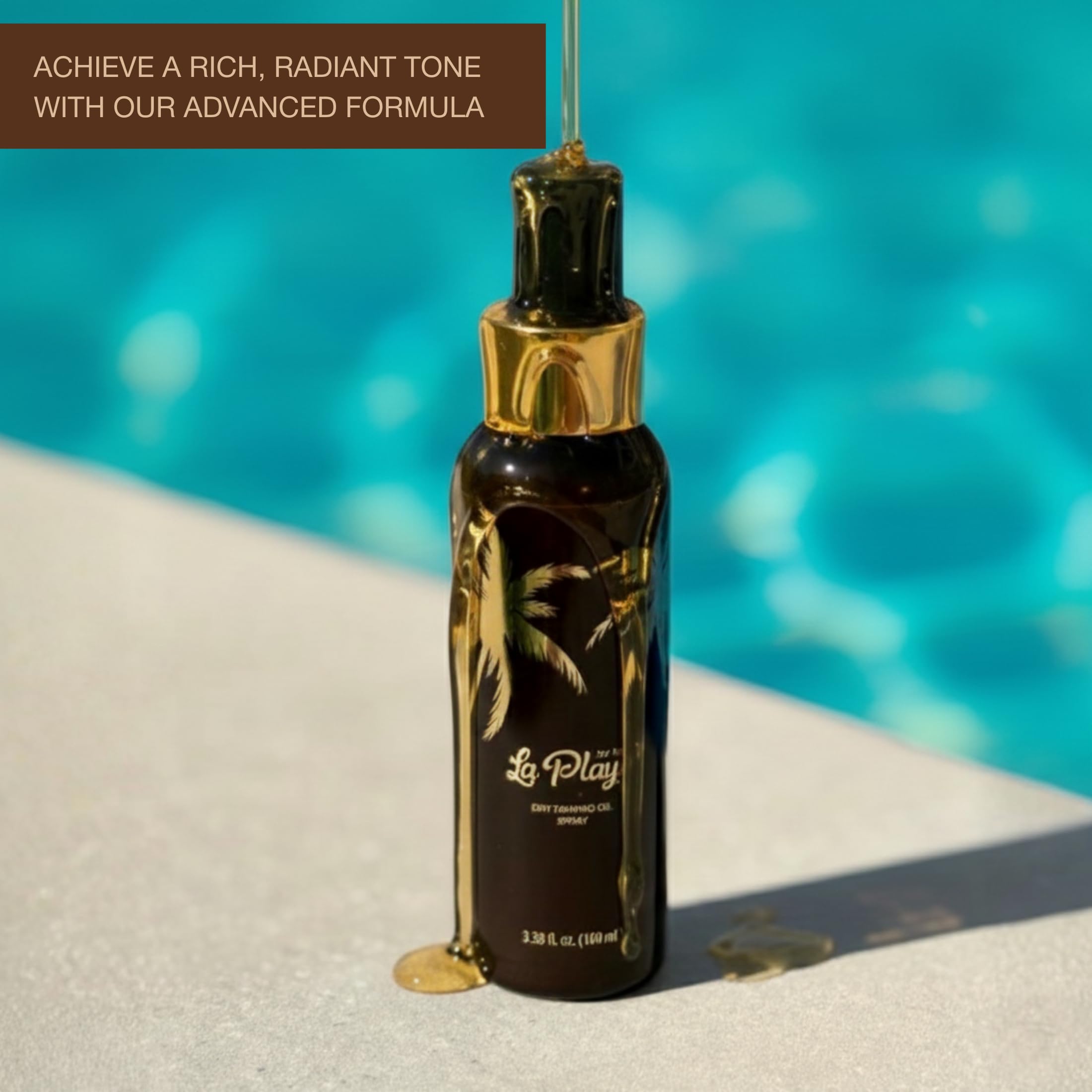 Onyx Dry Bronzing Tanning Oil Spray La Playa – Vegan Quick Tan Accelerator, Travel Size 3.38 fl oz