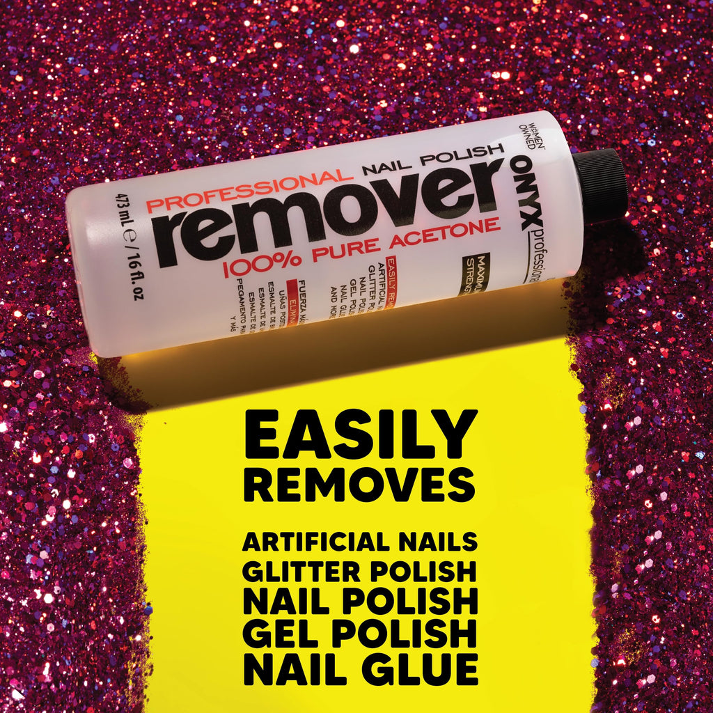 Onyx Professional 100% Pure Acetone Remover Kit — 16 fl oz, 7-in Nail File, Made in USA