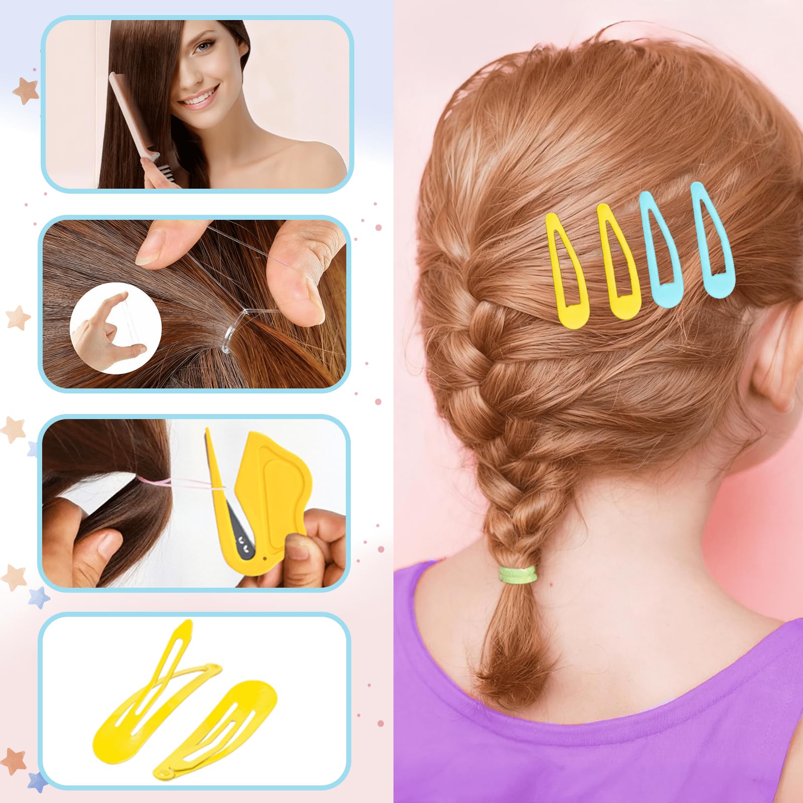 OOPPOO Hair Accessories for Girls – 2100 Multicolor Hair Ties (36 Colors) with Tops Tail Tool & Cutter