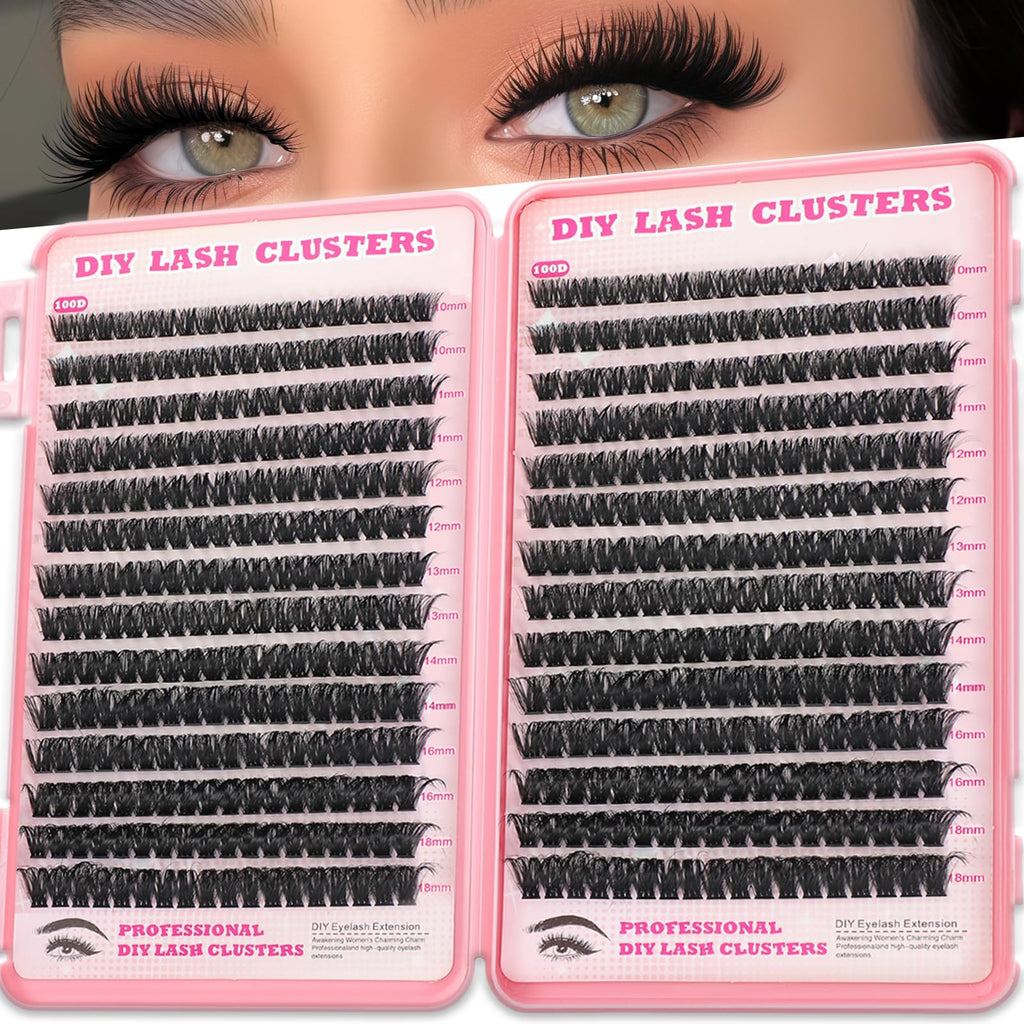 OOPPOO Manga Lash Clusters – 504 Pcs 100D+100D D-Curl Wispy Lashes 10-18mm DIY Kit
