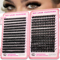 OOPPOO Manga Lash Clusters: Dense 100D+120D, 10-18mm Wispy Volume DIY Extensions
