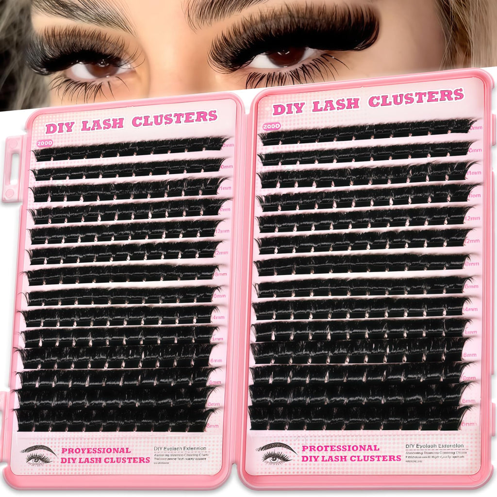 OOPPOO Manga Lash Clusters – 336 Pcs 200D+200D D-Curl Wispy False Eyelashes (10–18mm) DIY Lash Extensions