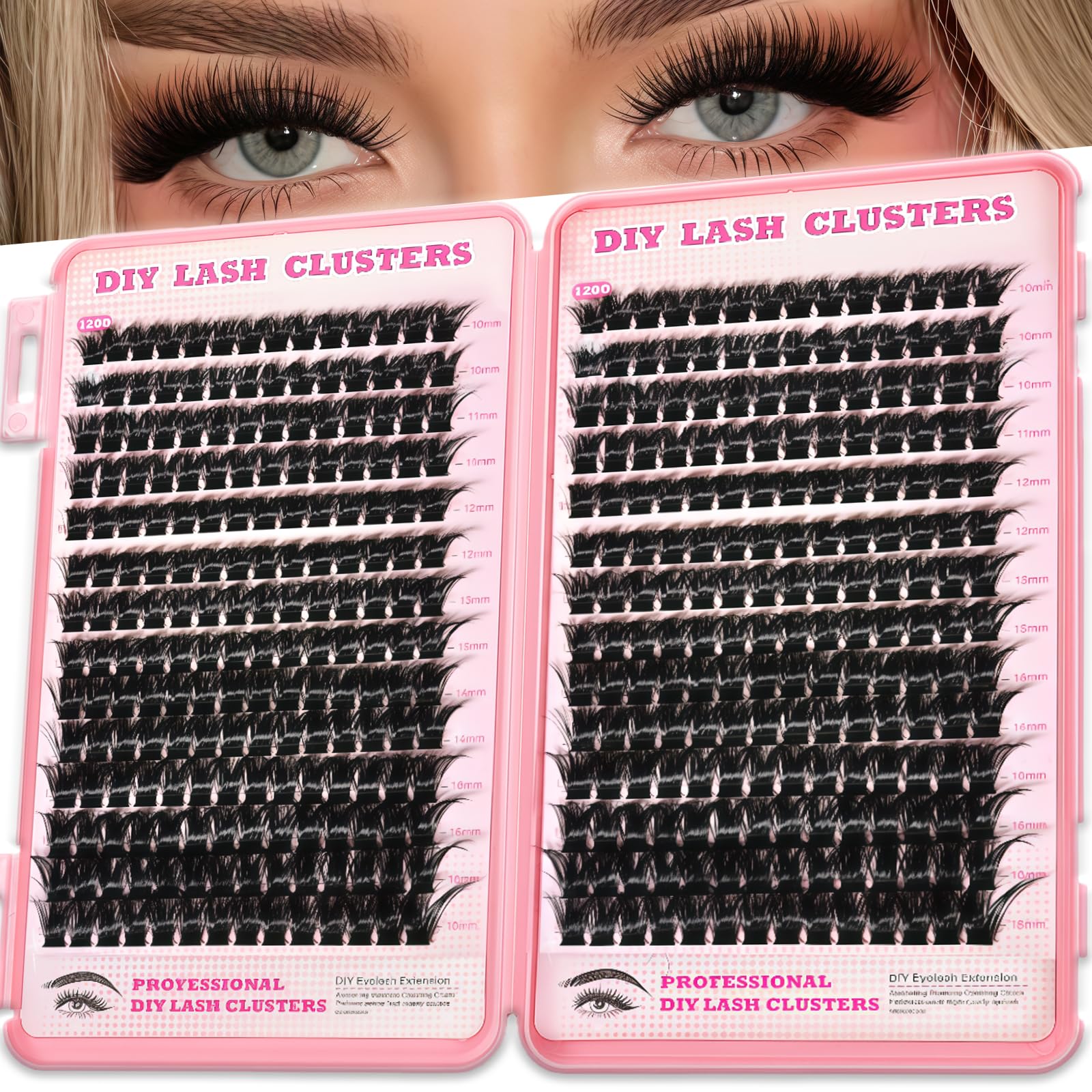 OOPPOO Manga Lash Clusters – 392 Pcs, 120D+120D D Curl Fluffy Volume Lashes