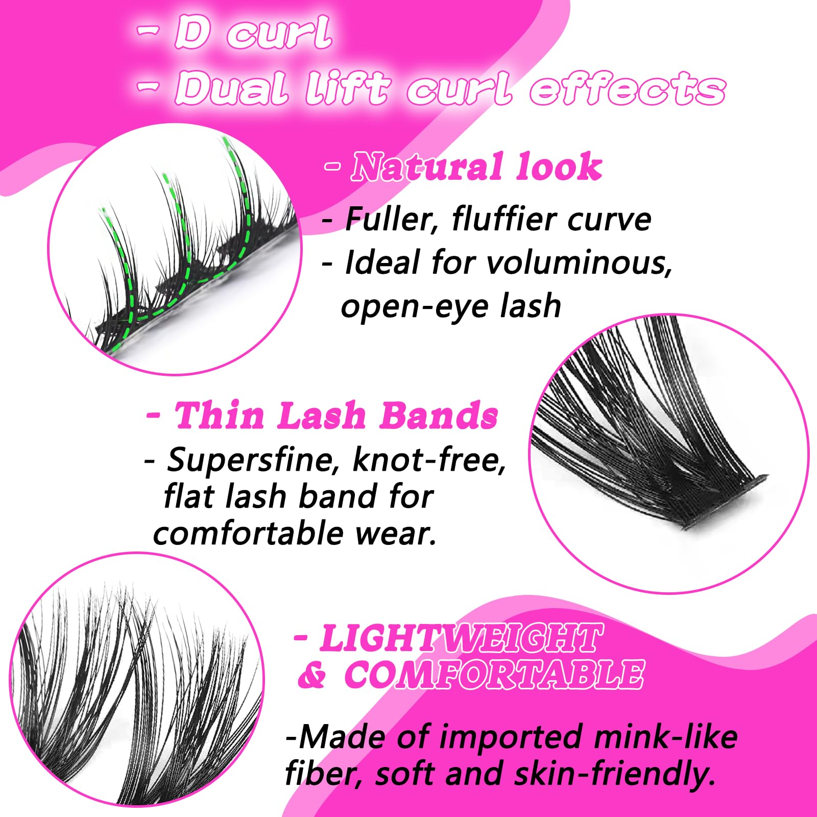 OOPPOO Manga Lash Clusters: Dense 100D+120D, 10-18mm Wispy Volume DIY Extensions