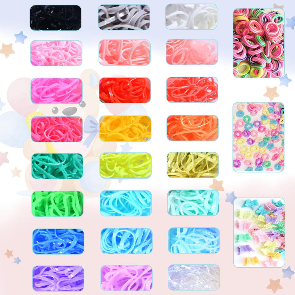 OOPPOO Hair Accessories for Girls – 2100 Multicolor Hair Ties (36 Colors) with Tops Tail Tool & Cutter