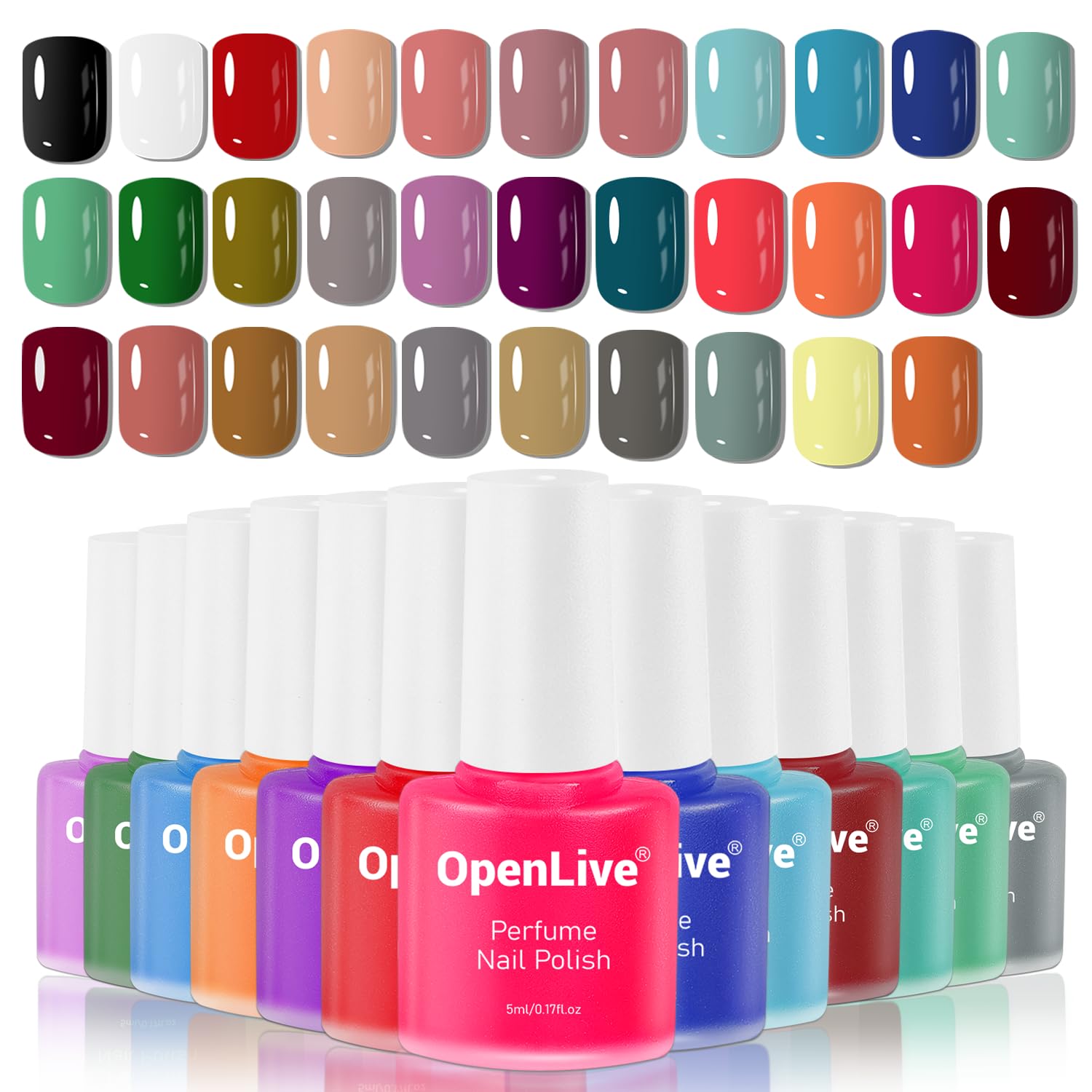 OpenLive 32-Color Perfume Nail Polish Set – Fast Dry, Long Lasting Shine, Salon-Grade for DIY Nails