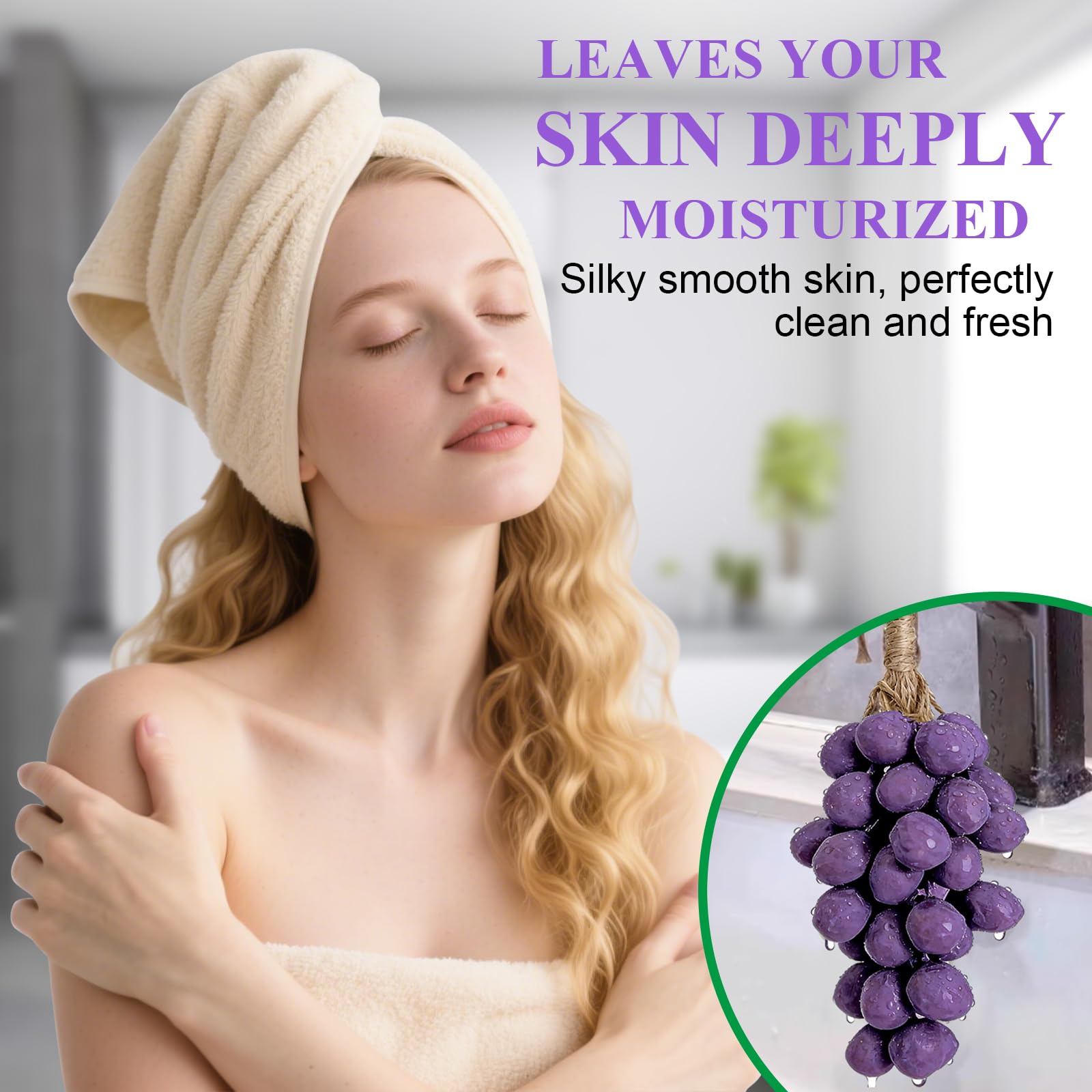 Opity Handmade Grape Soap on a Rope – Decorative Bar for Hands & Bath