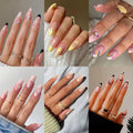 OPkssnails Almond Ballet with Daisy – 6 Packs Press-On Nails (144 Pcs), 12 Sizes