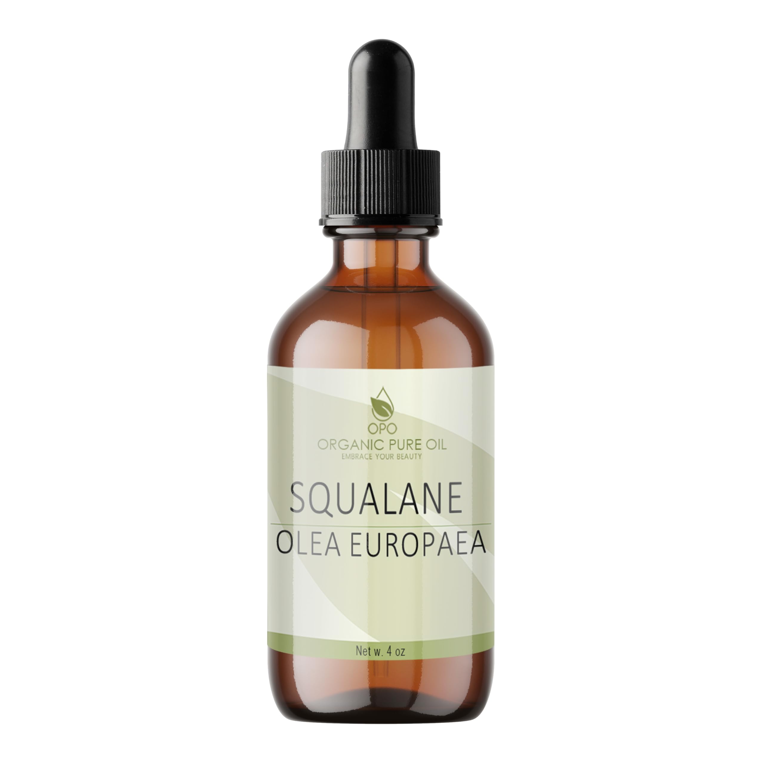 OPO Squalane Oil – Pure Olive-Derived, Vegan, Non-GMO Hydrating Carrier Oil (4 oz Glass & Dropper)