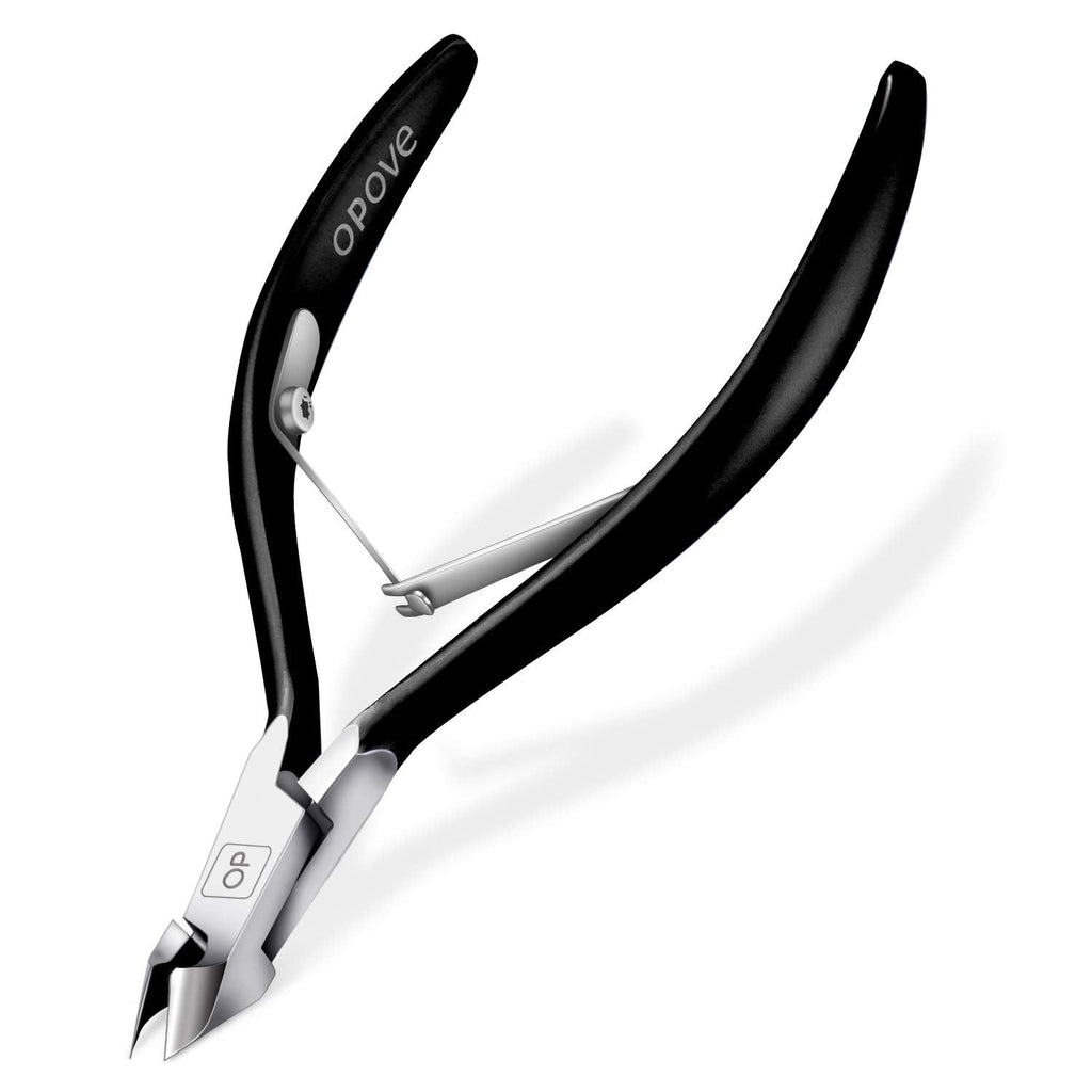 opove X7 Black Cuticle Nippers – Ultra-Sharp Stainless Steel Cutter, Ergonomic 3/4 Jaw for Salon & Home Nail Care
