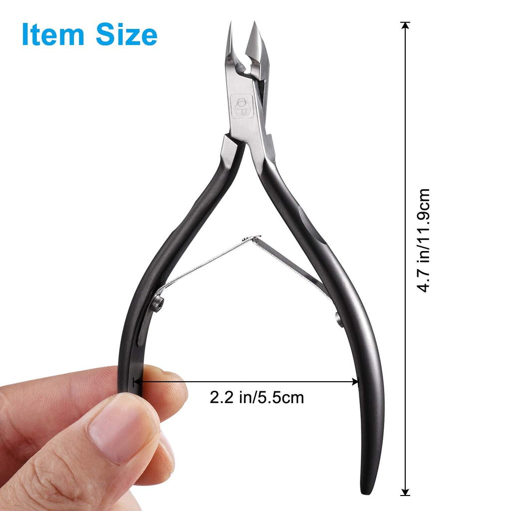 opove X7 Black Cuticle Nippers – Ultra-Sharp Stainless Steel Cutter, Ergonomic 3/4 Jaw for Salon & Home Nail Care