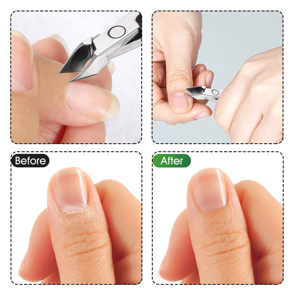 opove X7 Black Cuticle Nippers – Ultra-Sharp Stainless Steel Cutter, Ergonomic 3/4 Jaw for Salon & Home Nail Care