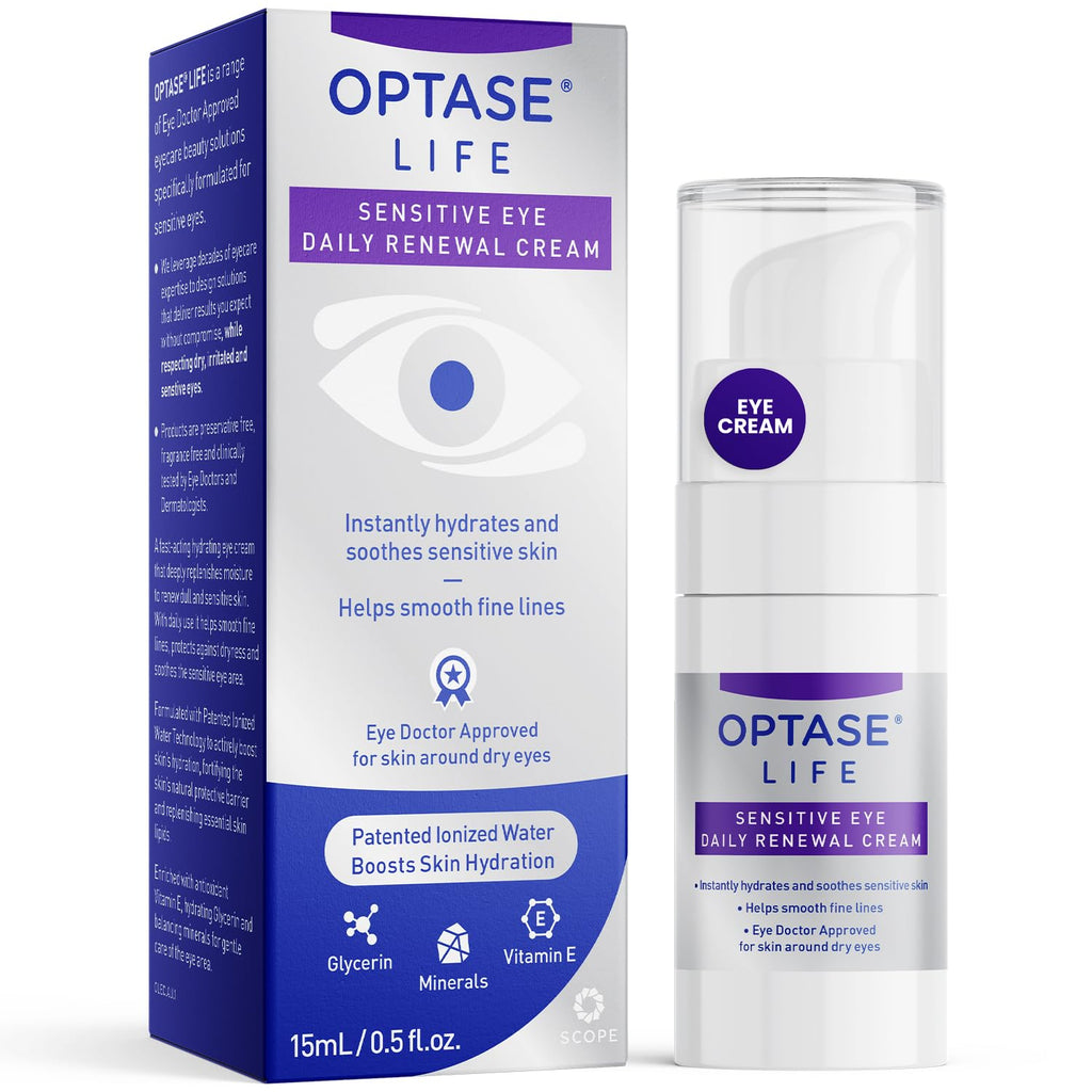 Optase LIFE Sensitive Eye Renewal Cream – Hydrating & Preservative-Free (15 ml)