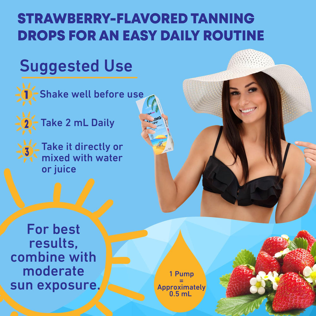 Optiwav Sunless Tanning Drops to Drink – Drinkable Self Tanner for Face & Body (Vegan, Sugar-Free)