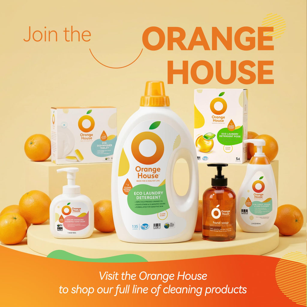 ORANGE HOUSE Liquid Hand Soap | Natural Food-Grade Orange Oil | 12 Fl Oz (3 Pack)