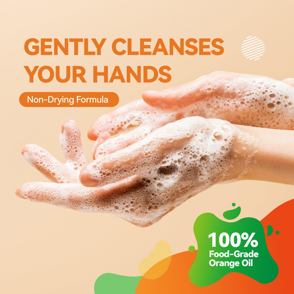 ORANGE HOUSE Liquid Hand Soap | Natural Food-Grade Orange Oil | 12 Fl Oz (3 Pack)