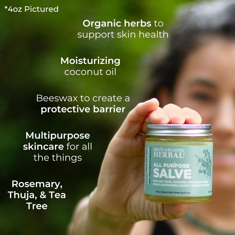 Ora's Amazing Herbal All Purpose Salve – Herbal Skin Balm with Tea Tree, 4 oz