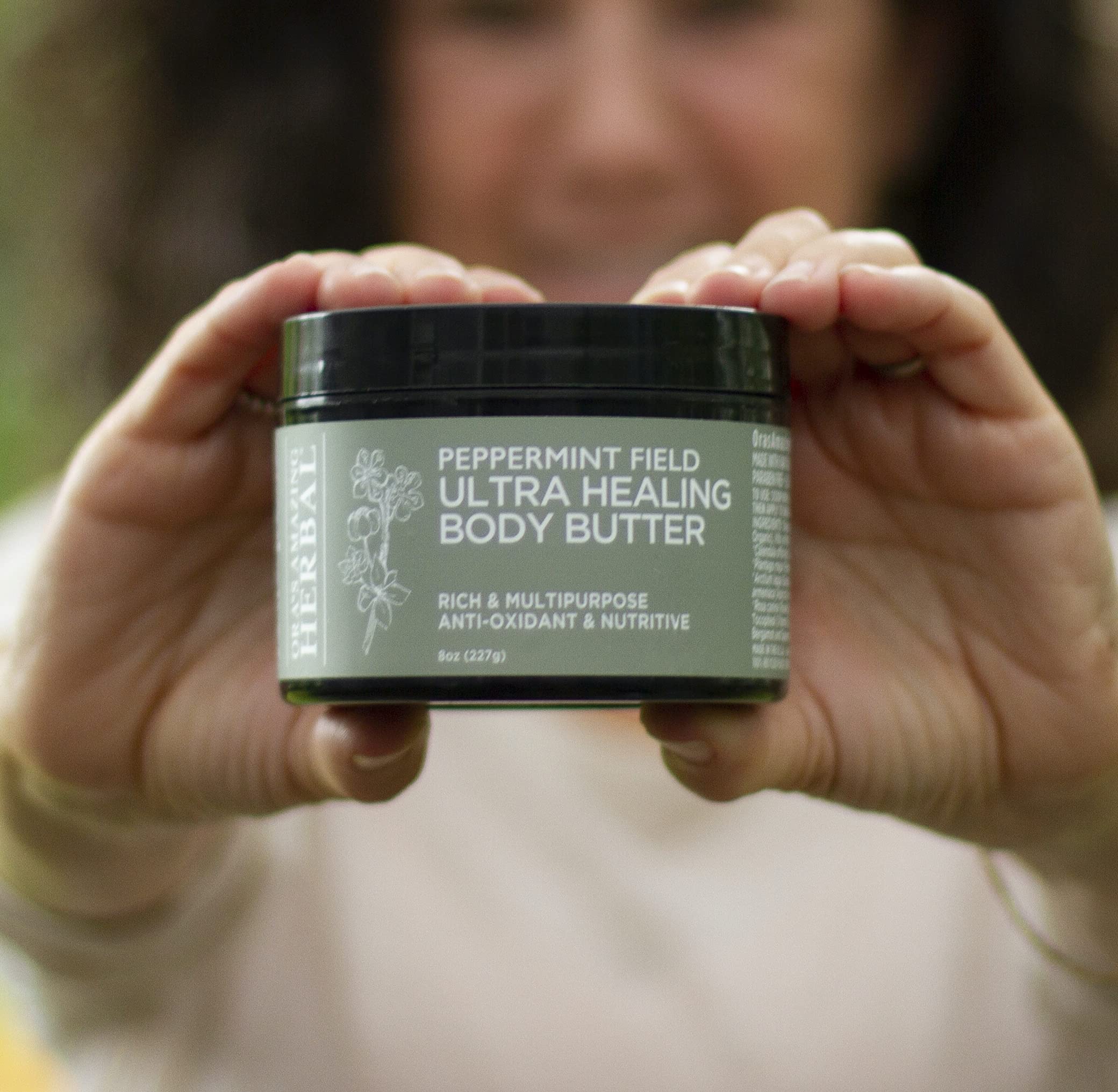 Ora's Amazing Herbal Ultra Healing Body Butter — Intensive Moisturizer for Dry Skin, Spearmint & Bergamot (8 oz)