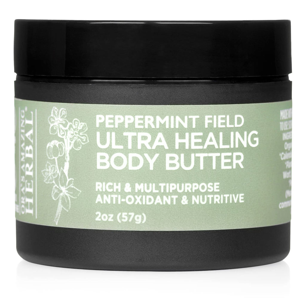 Ora's Amazing Herbal Ultra Healing Body Butter – Intensive Moisturizer for Dry Skin, Spearmint & Bergamot, 2 oz